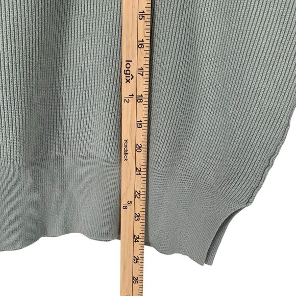 ANRABESS Quarter Zip Pullover Ribbed Knit Sweater Medium Green - Picture 4 of 8